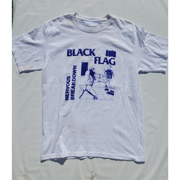 Vintage Black Flag T-Shirt Nervous Breakdown 90's Punk Band Tee Size M - Picture 1 of 3